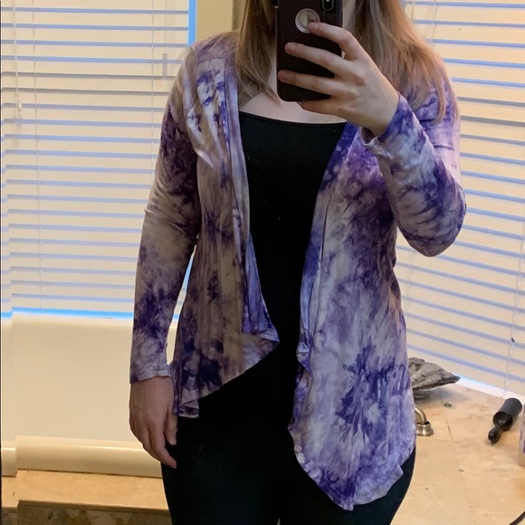 πππ€ S/M Purple Tie-Dye Long-Sleeve Open - Picture 2 of 5